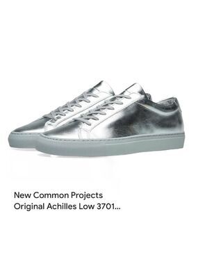 * Woman by Common Projects Achilles Low Silver Sneakers Size 7/37 Made in Italy